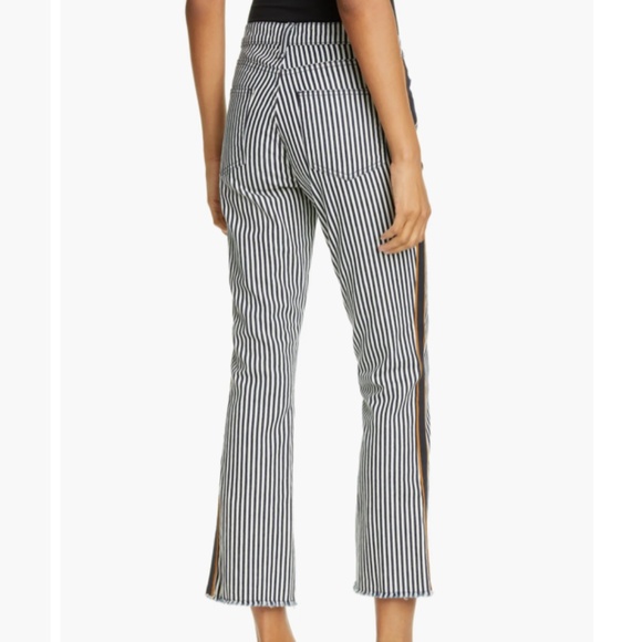Veronica Beard Carolyn Stripe Crop Baby Bootcut Pants Size 32 - Picture 2 of 8